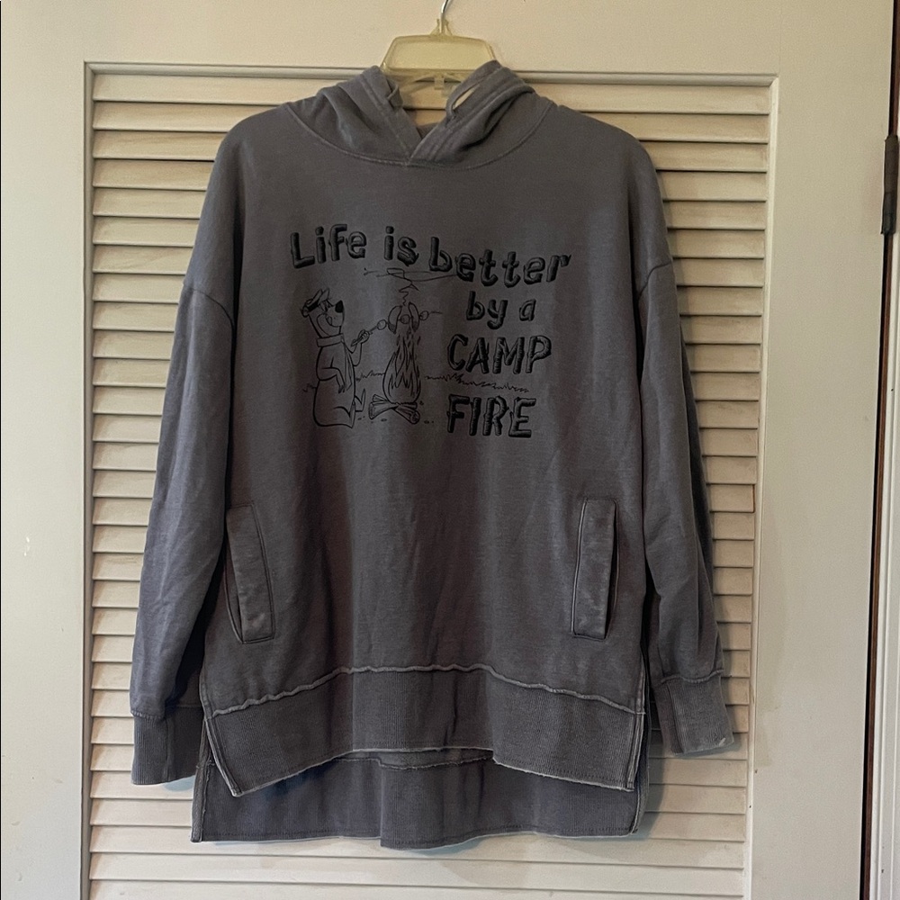 Gray Campfire Graphic Hoodie